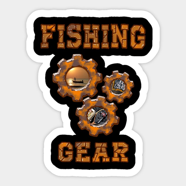 Retro Fishing Gear fishing lifestle gears Sticker by Jakavonis